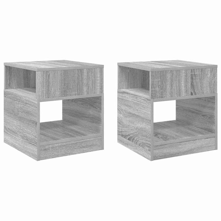 Bijzettafel 2 pcs Grijs Sonoma 40,5 x 40 x 45 cm Bewerkt hout