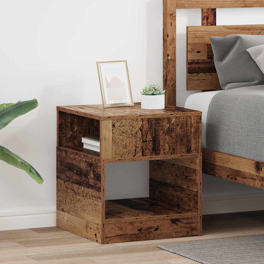 Bijzettafel 2 pcs Oudhout 40,5 x 40 x 45 cm Bewerkt hout