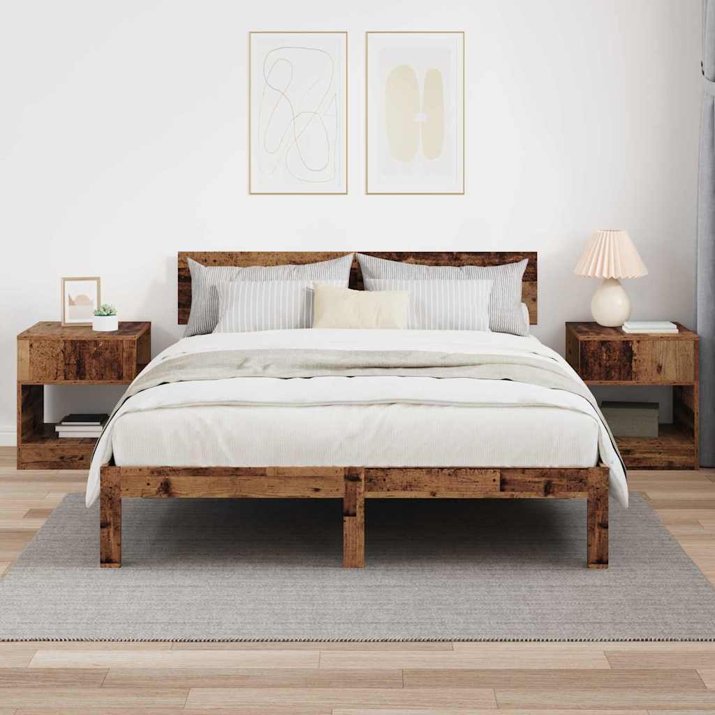 Bijzettafel 2 pcs Oudhout 40,5 x 40 x 45 cm Bewerkt hout