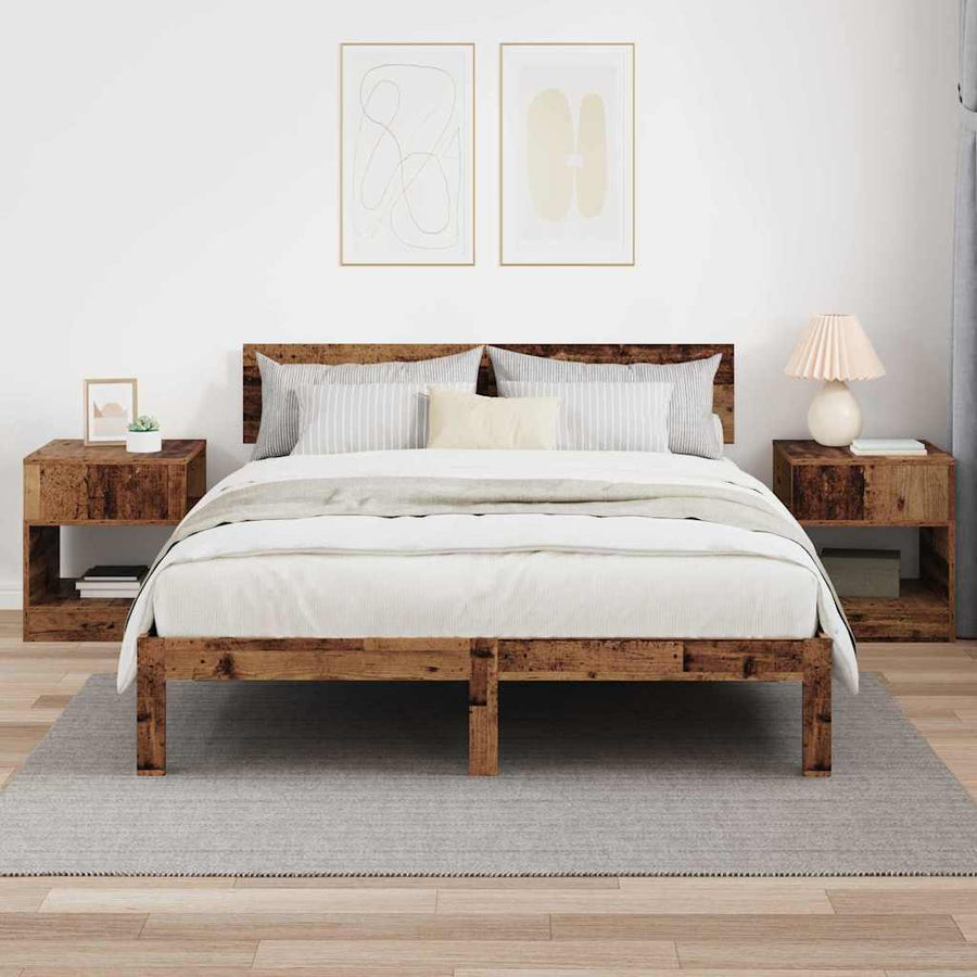 Bijzettafel 2 pcs Oudhout 40,5 x 40 x 45 cm Bewerkt hout