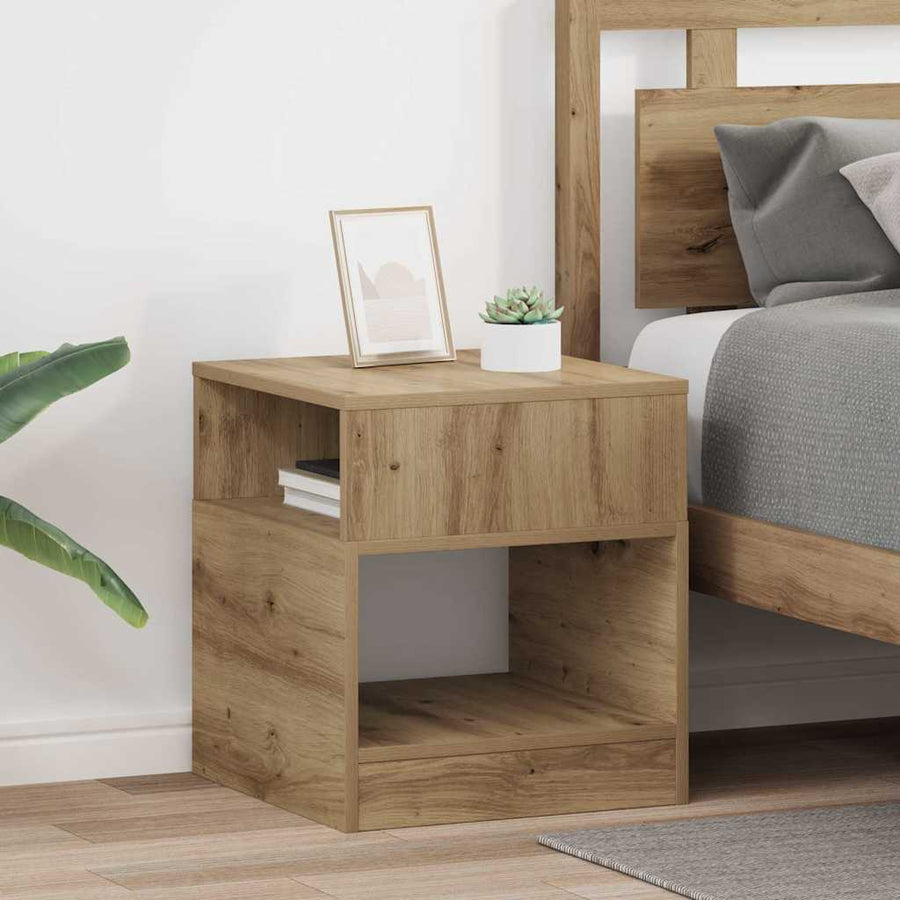 Bijzettafel 2 pcs Artisan Eiken 40,5 x 40 x 45 cm Bewerkt hout