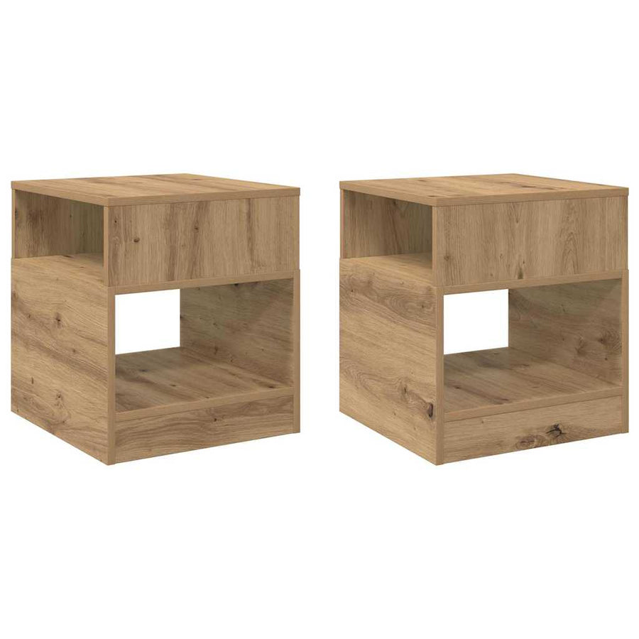 Bijzettafel 2 pcs Artisan Eiken 40,5 x 40 x 45 cm Bewerkt hout