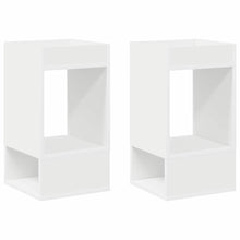 Bijzettafel 2 pcs Wit 30 x 30 x 56 cm Bewerkt hout
