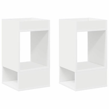 Bijzettafel 2 pcs Wit 30 x 30 x 56 cm Bewerkt hout