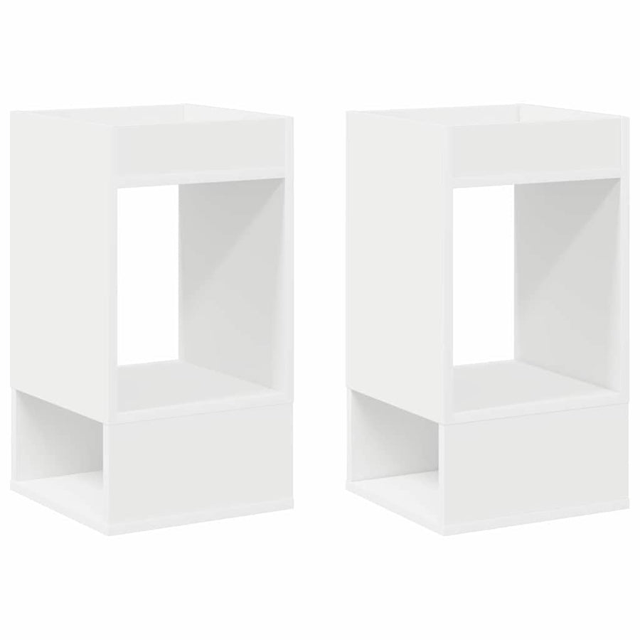 Bijzettafel 2 pcs Wit 30 x 30 x 56 cm Bewerkt hout