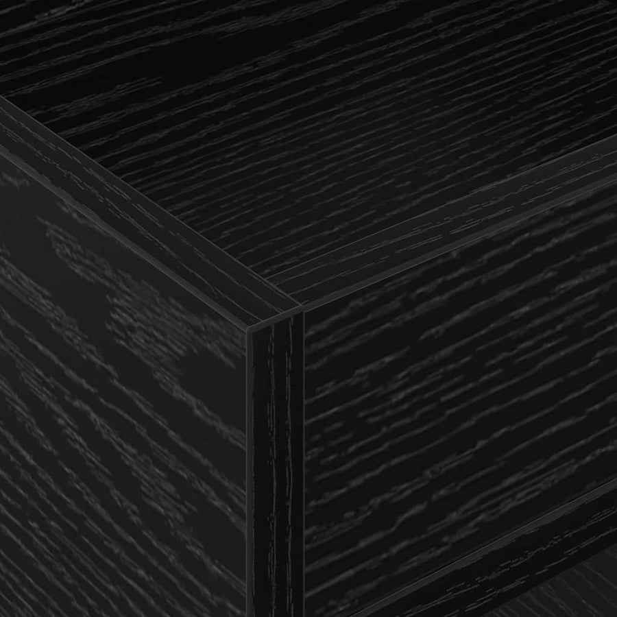 Bijzettafel Zwart Eiken 30 x 30 x 56 cm Bewerkt hout