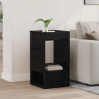 Side Table Black Oak 30 x 30 x 56 cm Engineered Wood