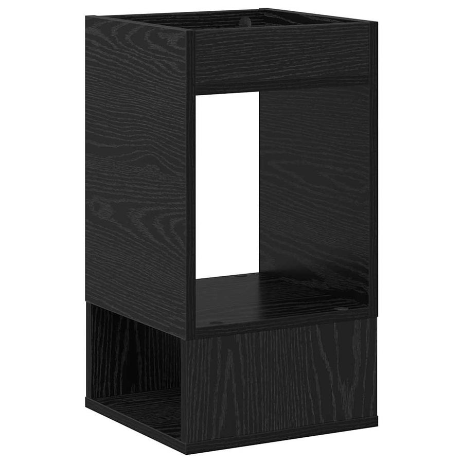 Bijzettafel Zwart Eiken 30 x 30 x 56 cm Bewerkt hout