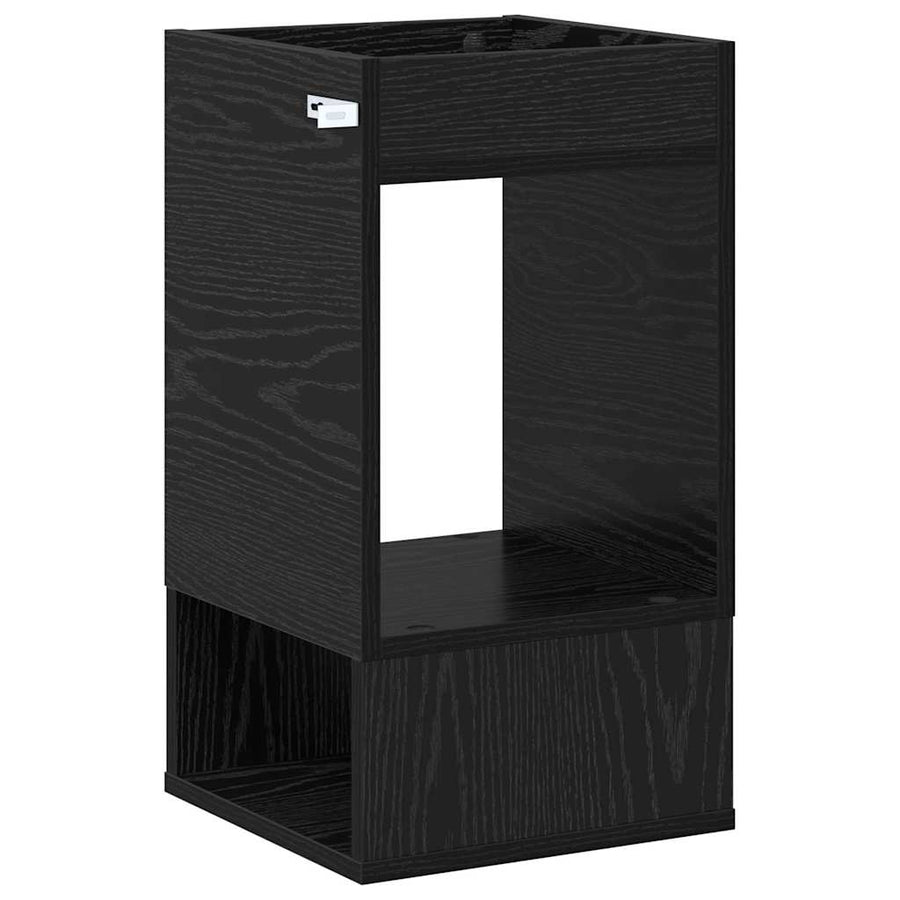 Bijzettafel Zwart Eiken 30 x 30 x 56 cm Bewerkt hout
