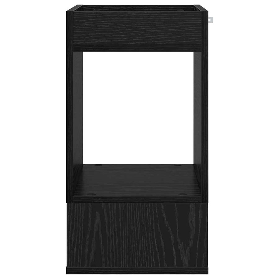 Bijzettafel Zwart Eiken 30 x 30 x 56 cm Bewerkt hout