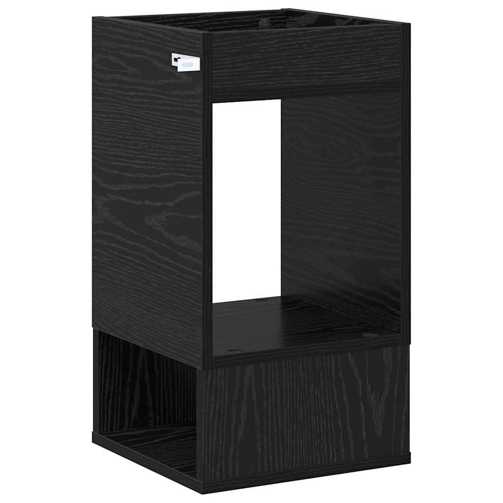 Bijzettafel 2 pcs Zwart Eiken 30 x 30 x 56 cm Bewerkt hout