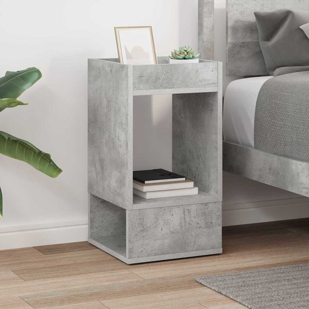 Bijzettafel Beton Grijs 30 x 30 x 56 cm Bewerkt hout