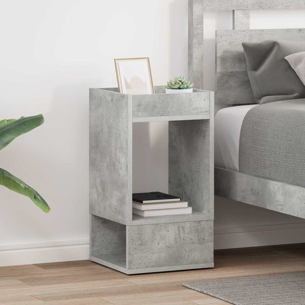 Bijzettafel 2 pcs Beton Grijs 30 x 30 x 56 cm Bewerkt hout