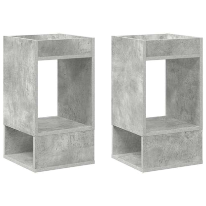 Bijzettafel 2 pcs Beton Grijs 30 x 30 x 56 cm Bewerkt hout