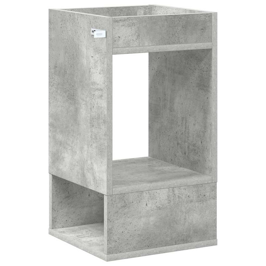Bijzettafel 2 pcs Beton Grijs 30 x 30 x 56 cm Bewerkt hout