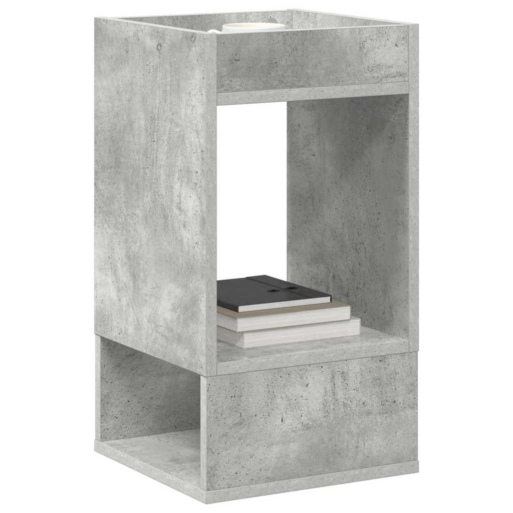 Bijzettafel 2 pcs Beton Grijs 30 x 30 x 56 cm Bewerkt hout
