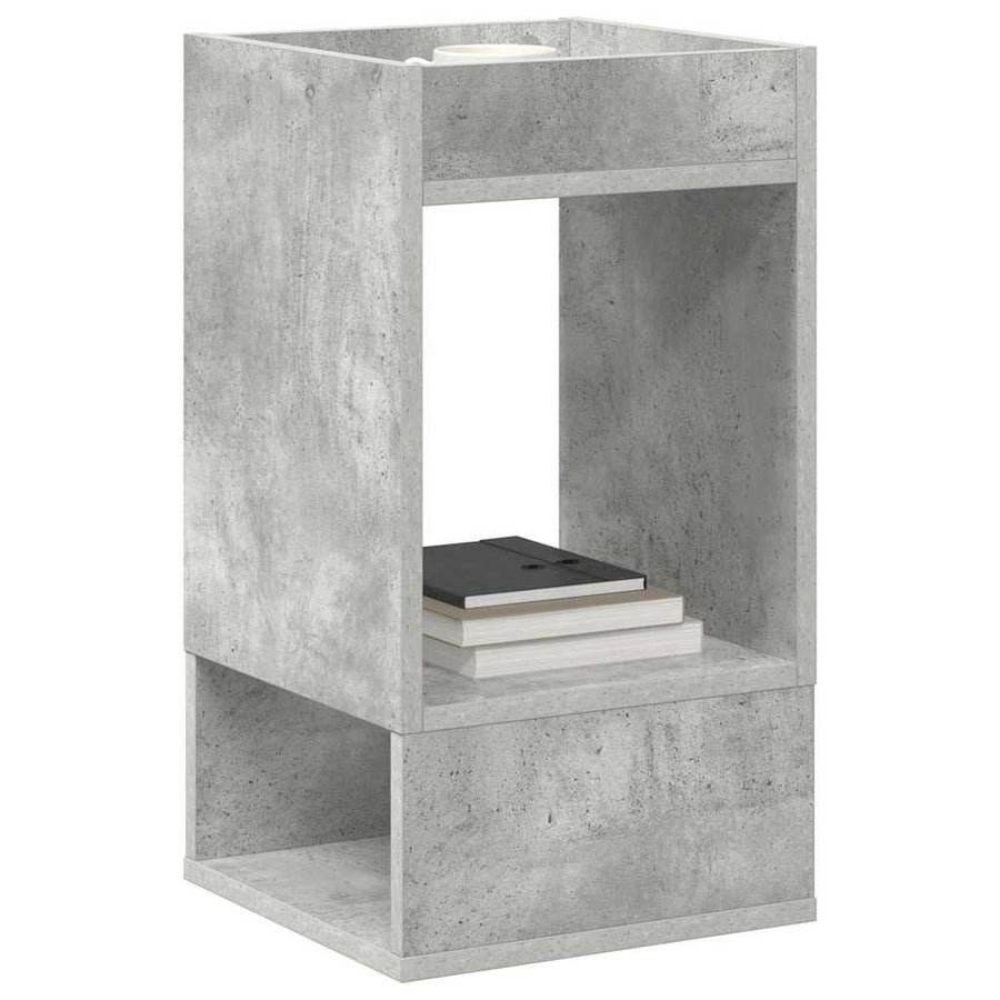Bijzettafel 2 pcs Beton Grijs 30 x 30 x 56 cm Bewerkt hout