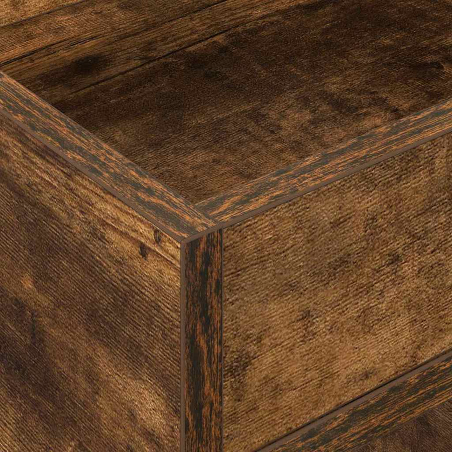 Bijzettafel Gerookt eiken 30 x 30 x 56 cm Bewerkt hout