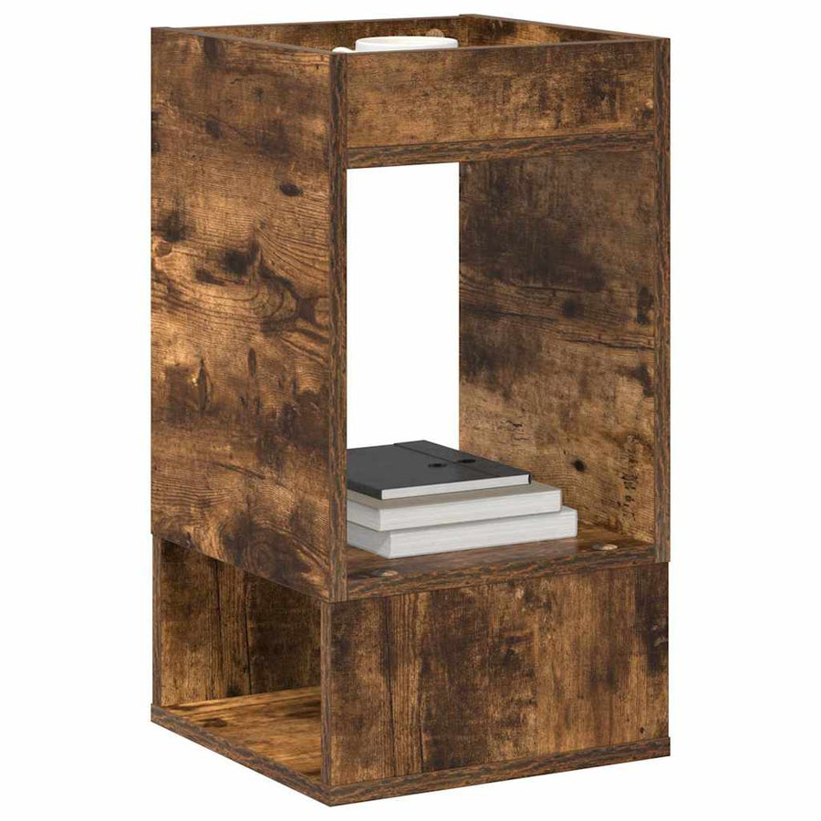 Bijzettafel Gerookt eiken 30 x 30 x 56 cm Bewerkt hout