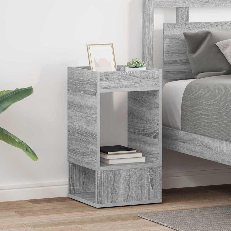 Bijzettafel 2 pcs Grijs Sonoma 30 x 30 x 56 cm Bewerkt hout