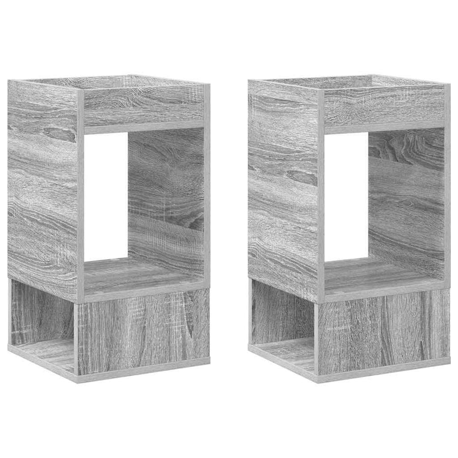 Bijzettafel 2 pcs Grijs Sonoma 30 x 30 x 56 cm Bewerkt hout