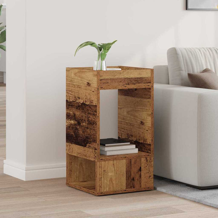 Bijzettafel Oudhout 30 x 30 x 56 cm Bewerkt hout