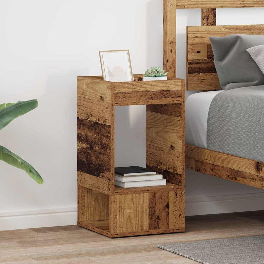 Bijzettafel 2 pcs Oudhout 30 x 30 x 56 cm Bewerkt hout