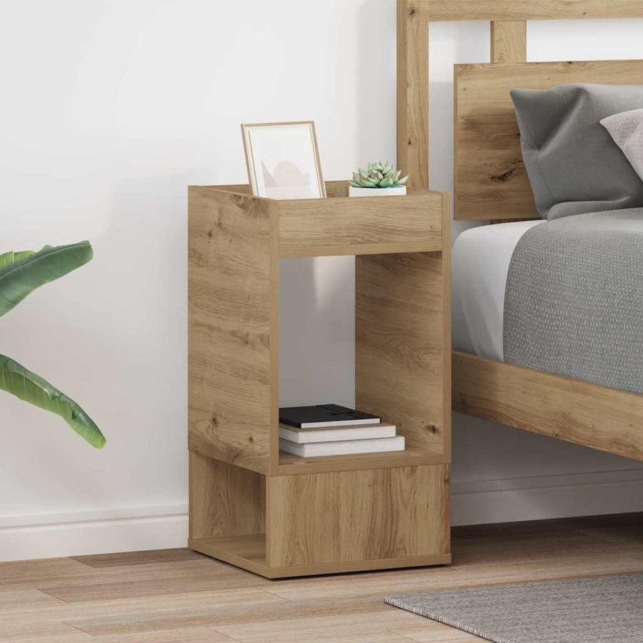 Bijzettafel 2 pcs Artisan Eiken 30 x 30 x 56 cm Bewerkt hout