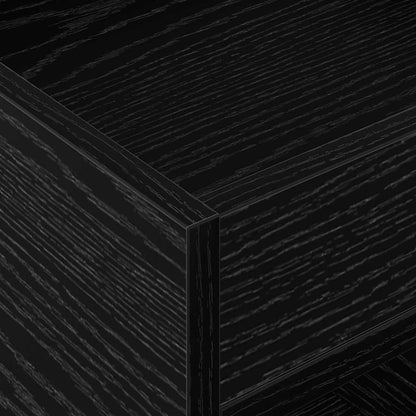 Bijzettafel Zwart Eiken 40 x 40 x 56 cm Bewerkt hout
