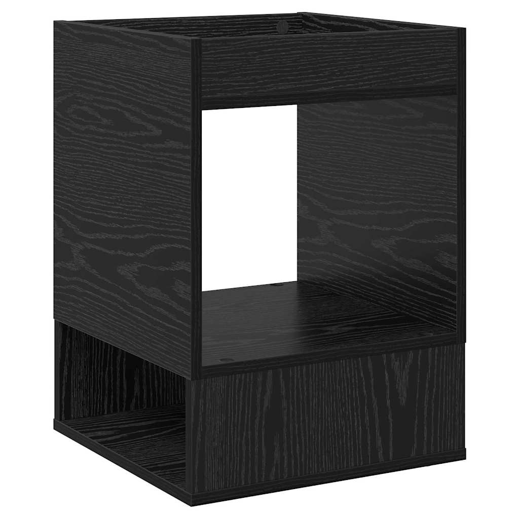 Bijzettafel Zwart Eiken 40 x 40 x 56 cm Bewerkt hout