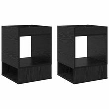 Bijzettafel 2 pcs Zwart Eiken 40 x 40 x 56 cm Bewerkt hout