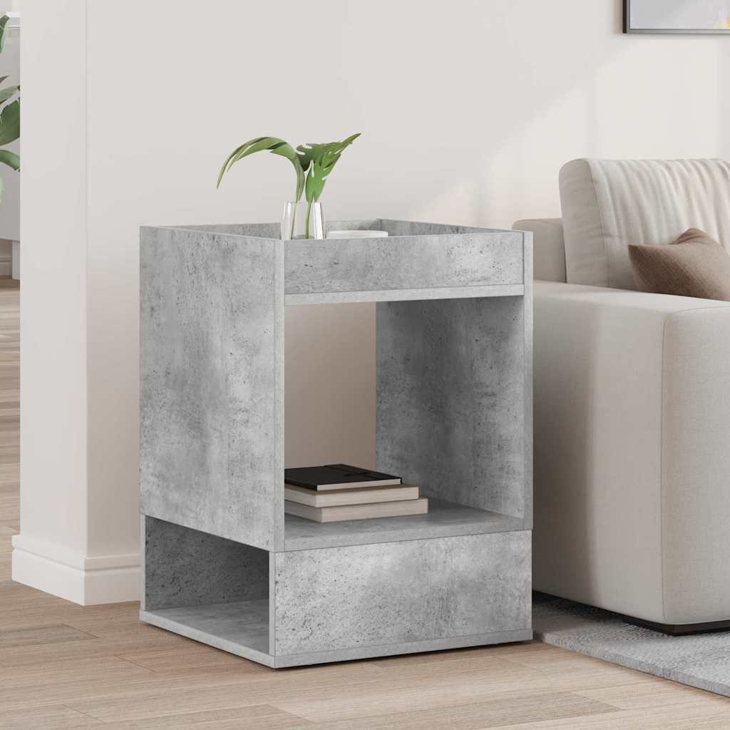 Bijzettafel Beton Grijs 40 x 40 x 56 cm Bewerkt hout