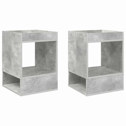 Bijzettafel 2 pcs Beton Grijs 40 x 40 x 56 cm Bewerkt hout