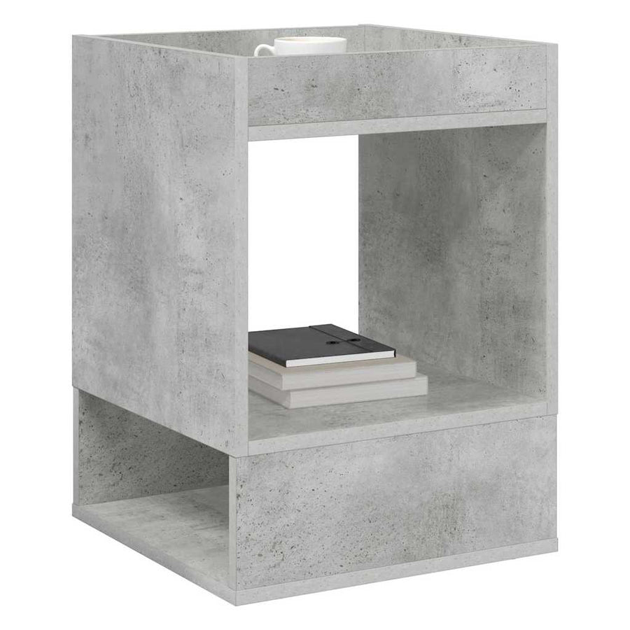 Bijzettafel 2 pcs Beton Grijs 40 x 40 x 56 cm Bewerkt hout