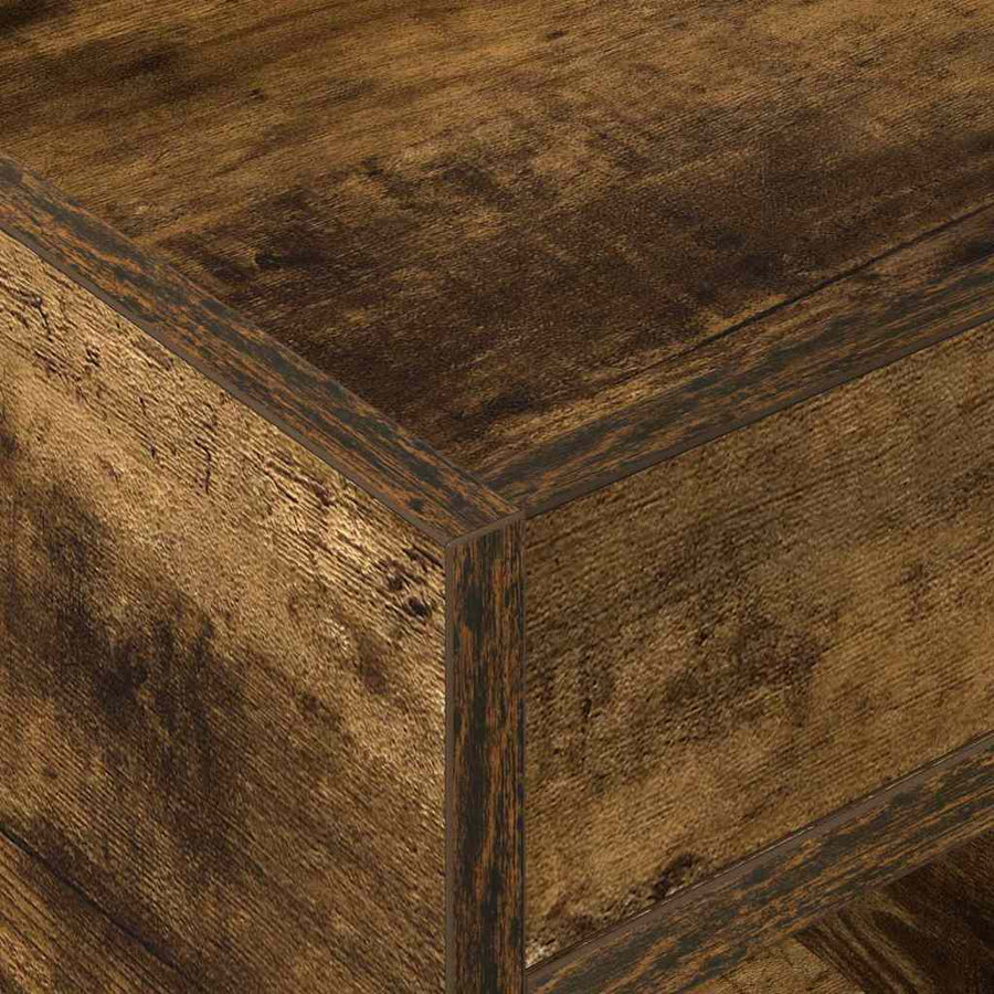 Bijzettafel Gerookt eiken 40 x 40 x 56 cm Bewerkt hout