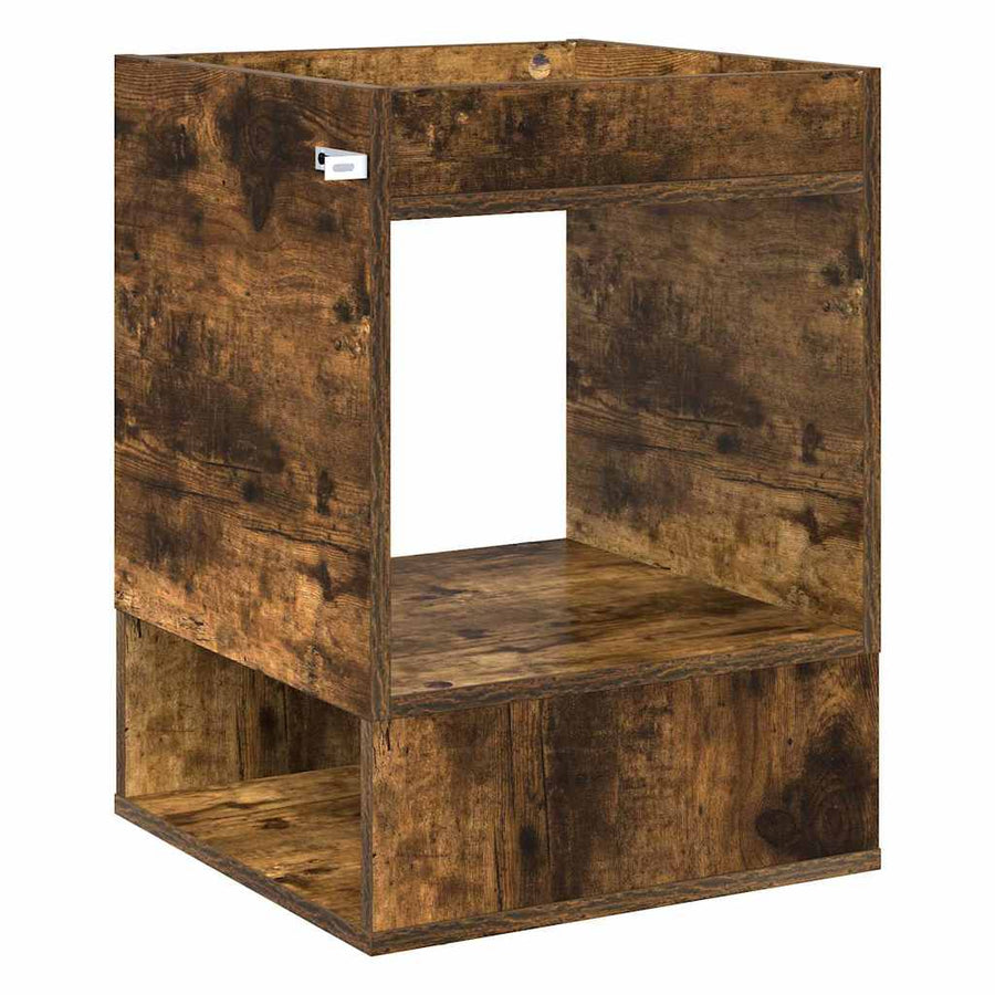 Bijzettafel Gerookt eiken 40 x 40 x 56 cm Bewerkt hout