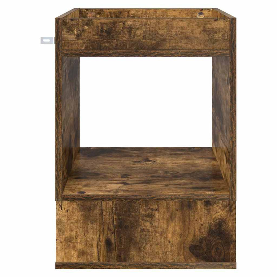 Bijzettafel Gerookt eiken 40 x 40 x 56 cm Bewerkt hout