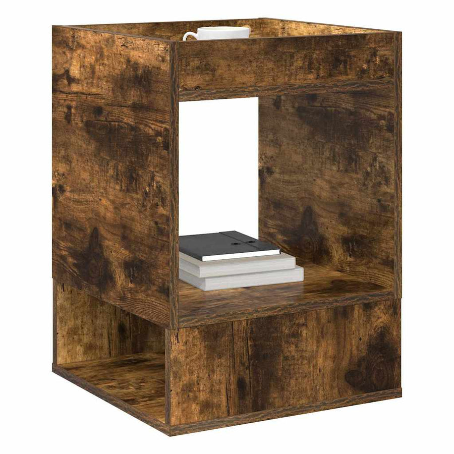 Bijzettafel Gerookt eiken 40 x 40 x 56 cm Bewerkt hout