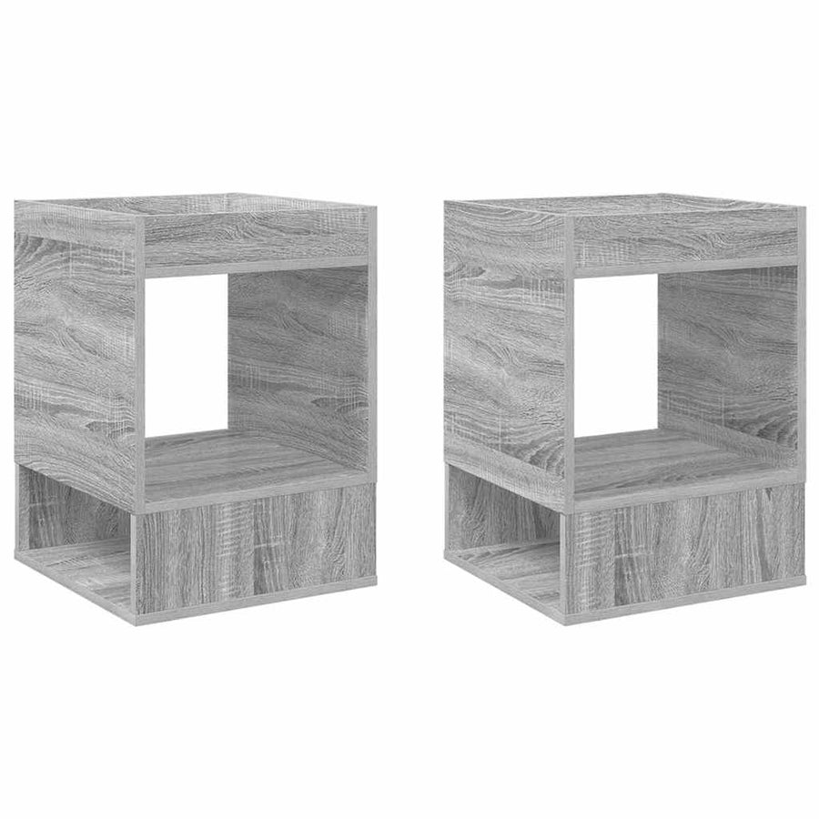 Bijzettafel 2 pcs Grijs Sonoma 40 x 40 x 56 cm Bewerkt hout
