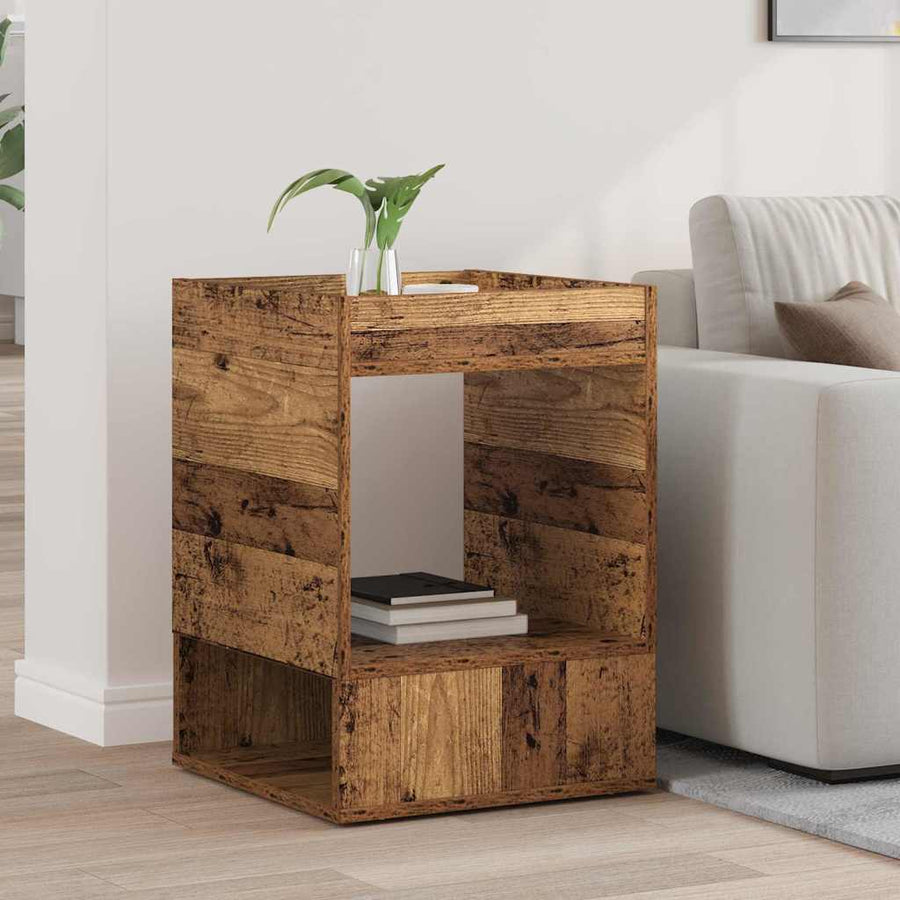 Bijzettafel Oudhout 40 x 40 x 56 cm Bewerkt hout