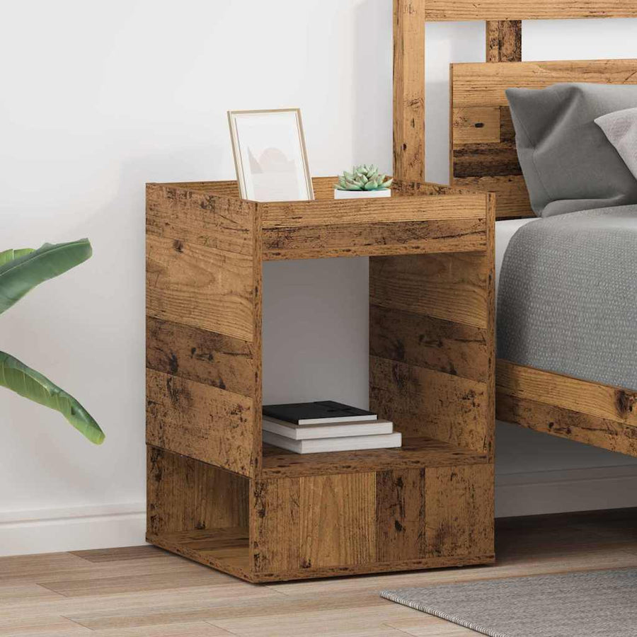 Bijzettafel 2 pcs Oudhout 40 x 40 x 56 cm Bewerkt hout