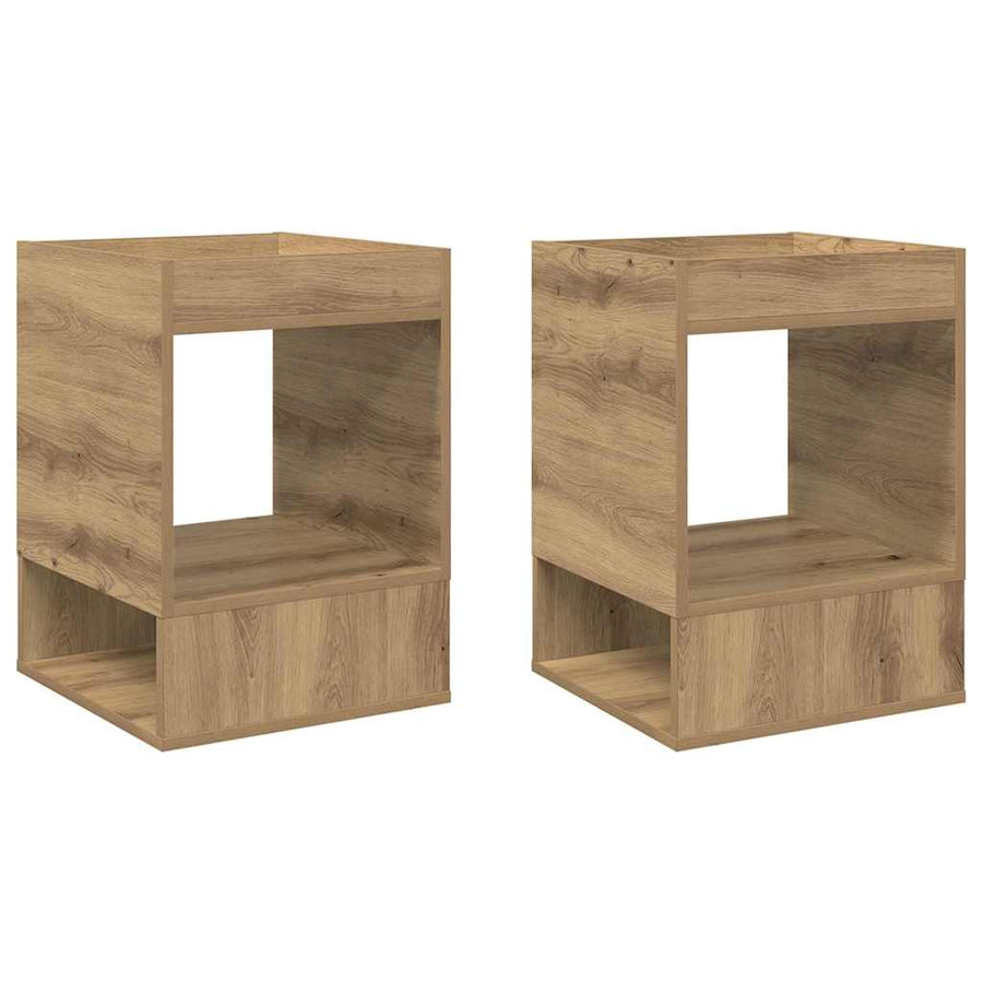 Bijzettafel 2 pcs Artisan Eiken 40 x 40 x 56 cm Bewerkt hout