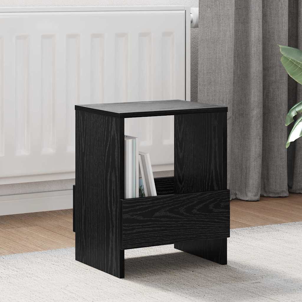 Tijdschrift Rek Zwart Eiken 35 x 30 x 45 cm