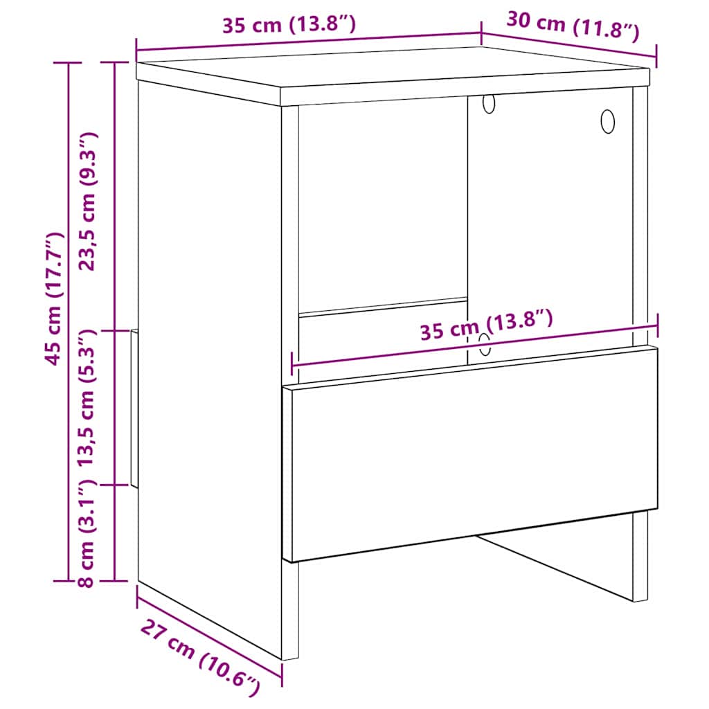 Tijdschrift Rek Zwart Eiken 35 x 30 x 45 cm
