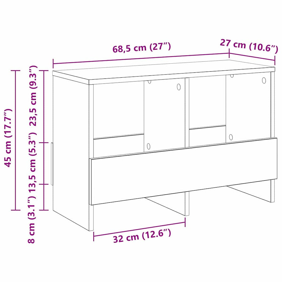 Tijdschrift Rek Gerookt eiken 68,5 x 30 x 45 cm
