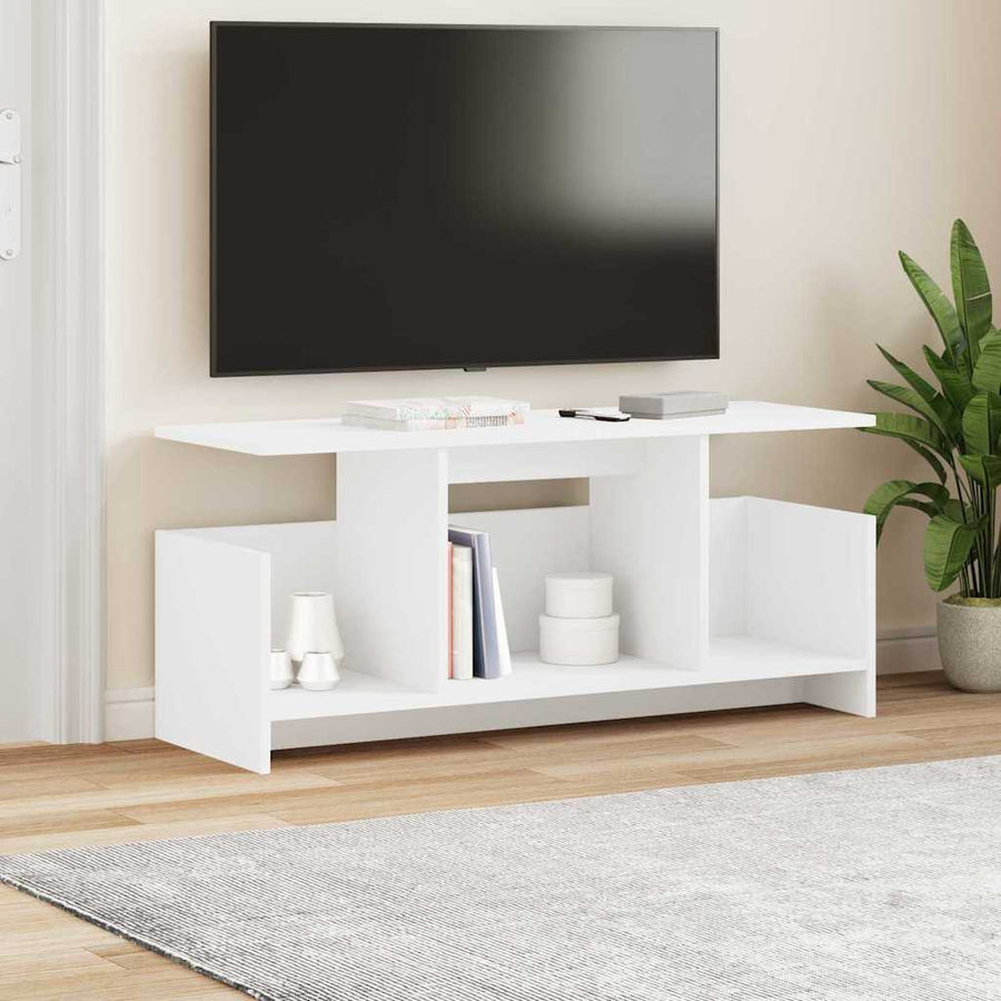 TV-standaard Wit 102 x 35 x 45 cm Bewerkt hout