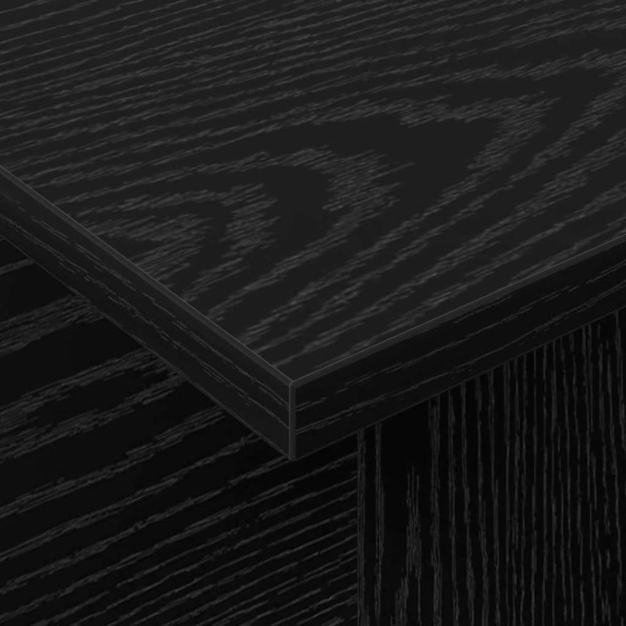 TV-standaard Zwart Eiken 102 x 35 x 45 cm Bewerkt hout
