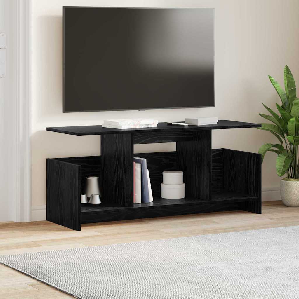TV-standaard Zwart Eiken 102 x 35 x 45 cm Bewerkt hout