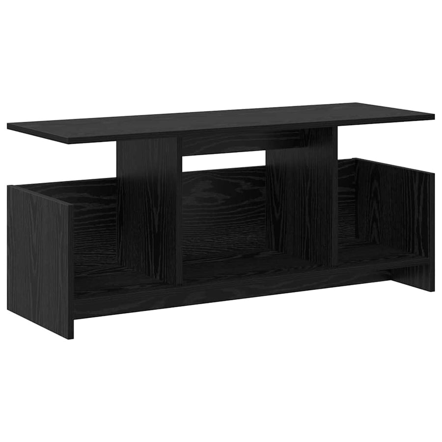 TV-standaard Zwart Eiken 102 x 35 x 45 cm Bewerkt hout