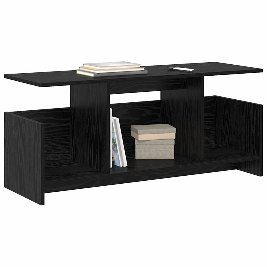 TV-standaard Zwart Eiken 102 x 35 x 45 cm Bewerkt hout